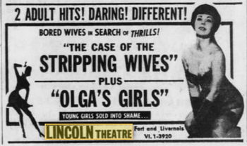 Lincoln Square Theatre - 1967 Ad For Porn